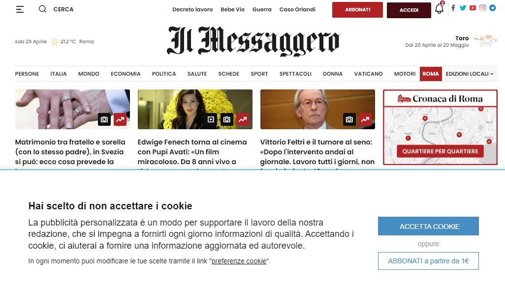 cookie-wall-messaggero